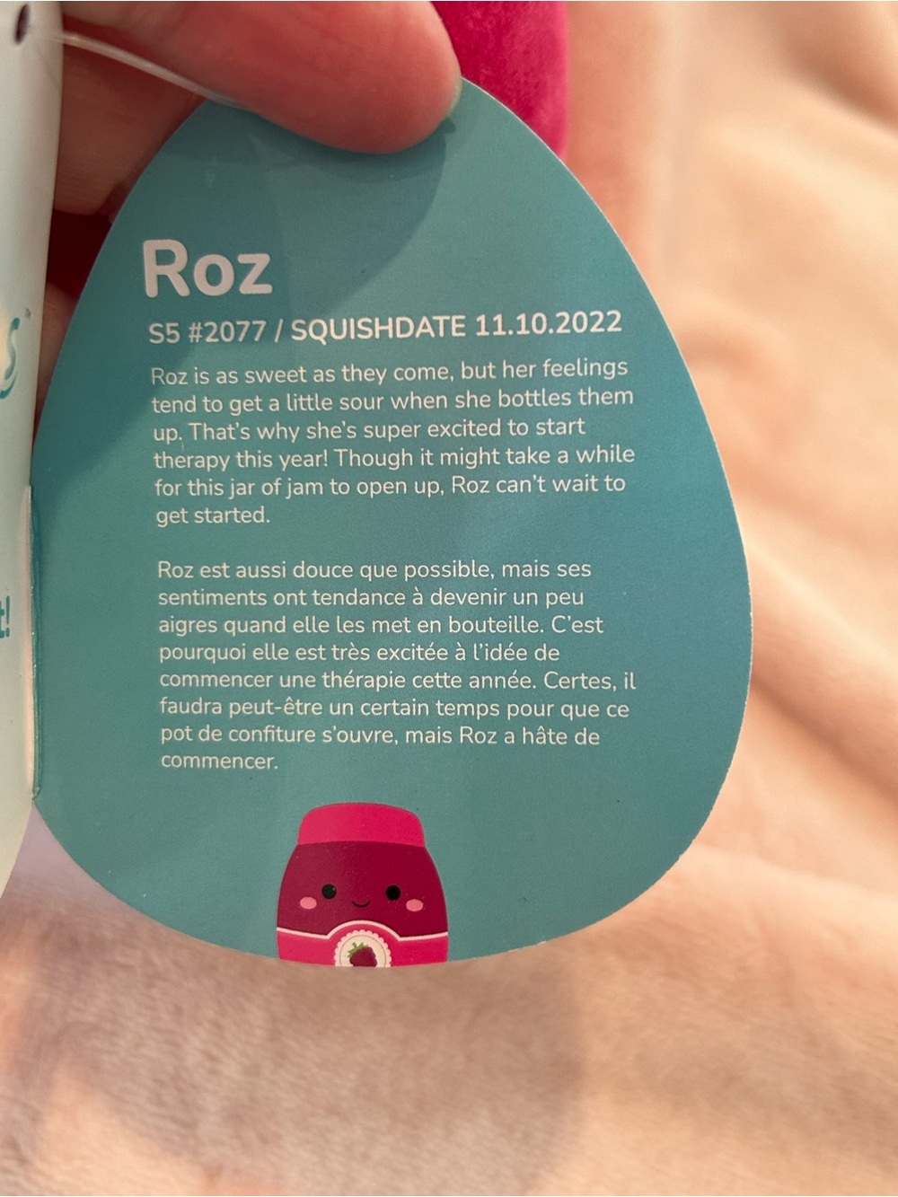 Roz Raspberry Jam Squishmallow 5" - Picture 6 of 6